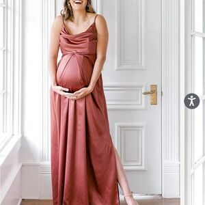 Elegant Rust Maternity Gown